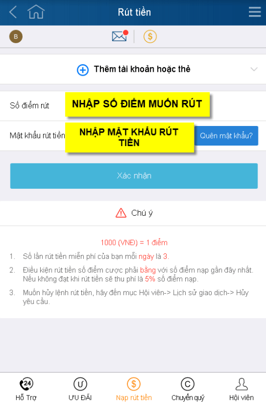Rút tiền THABET - Chi tiết cách rút tiền tha bet về tài khoản 5 rut tien thabet di dong 2