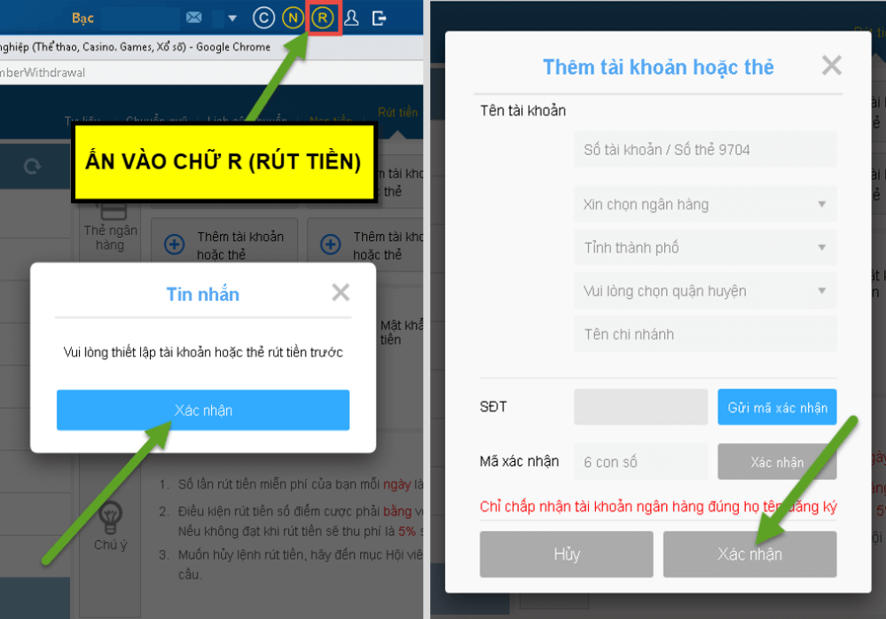 Rút tiền THABET - Chi tiết cách rút tiền tha bet về tài khoản 2 rut tien thabet may tinh 1