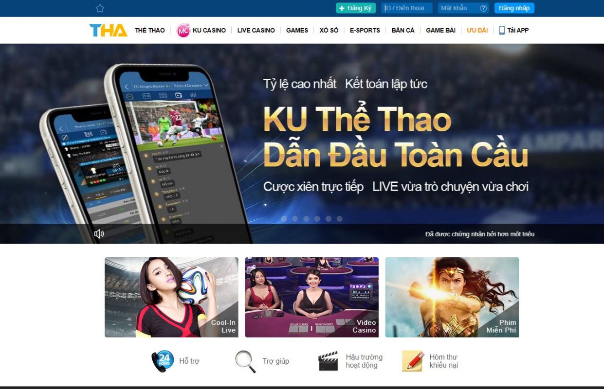 Giao diện trang chủ nhà cái thienhabet